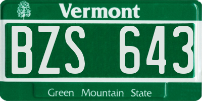 VT license plate BZS643