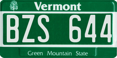 VT license plate BZS644