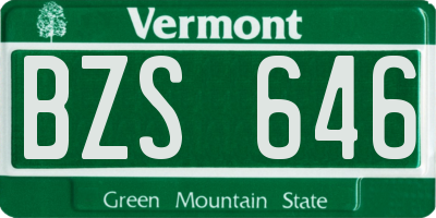 VT license plate BZS646
