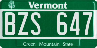 VT license plate BZS647