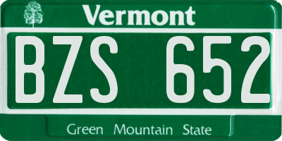 VT license plate BZS652