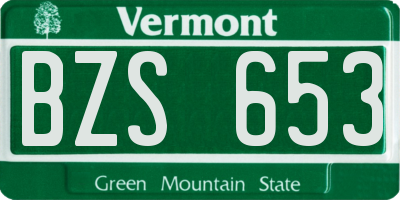 VT license plate BZS653