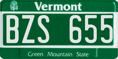 VT license plate BZS655