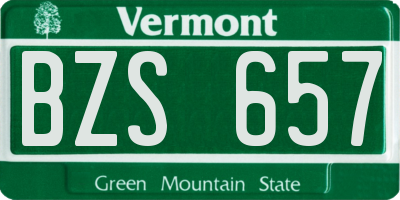 VT license plate BZS657
