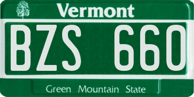 VT license plate BZS660