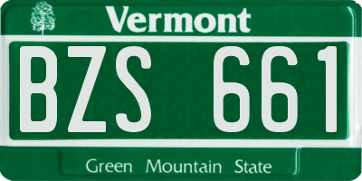 VT license plate BZS661