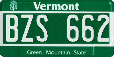 VT license plate BZS662