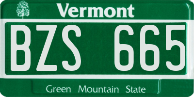 VT license plate BZS665