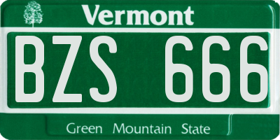 VT license plate BZS666