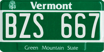 VT license plate BZS667