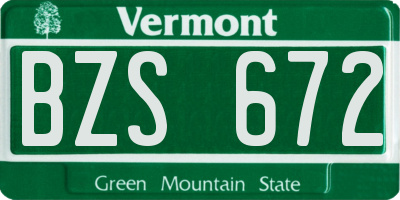 VT license plate BZS672