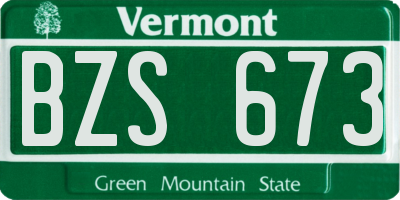 VT license plate BZS673