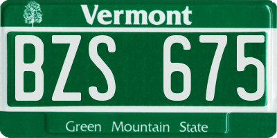 VT license plate BZS675