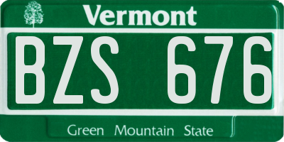VT license plate BZS676