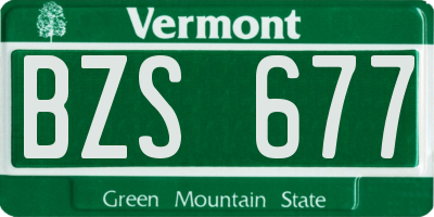 VT license plate BZS677