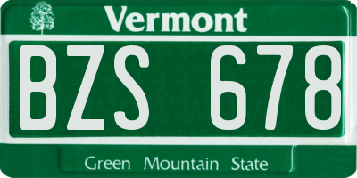 VT license plate BZS678