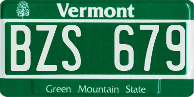 VT license plate BZS679