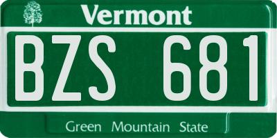 VT license plate BZS681