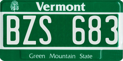 VT license plate BZS683