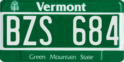 VT license plate BZS684