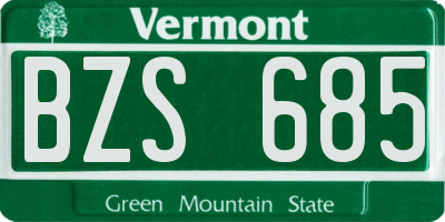 VT license plate BZS685