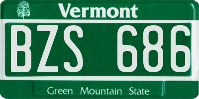 VT license plate BZS686