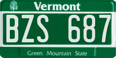 VT license plate BZS687