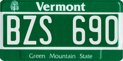 VT license plate BZS690