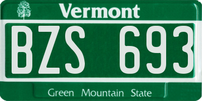 VT license plate BZS693
