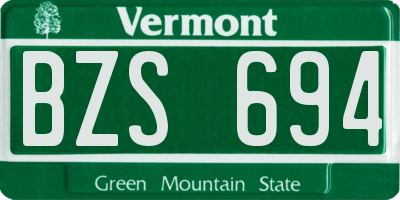 VT license plate BZS694