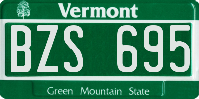 VT license plate BZS695