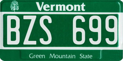 VT license plate BZS699
