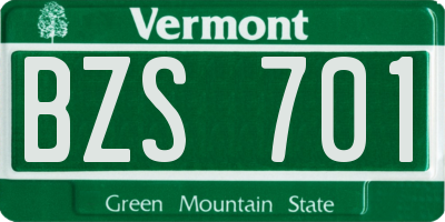 VT license plate BZS701