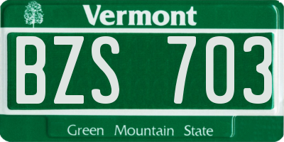 VT license plate BZS703