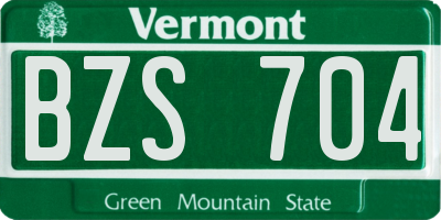 VT license plate BZS704