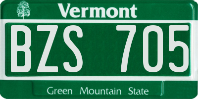 VT license plate BZS705
