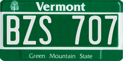 VT license plate BZS707