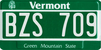 VT license plate BZS709