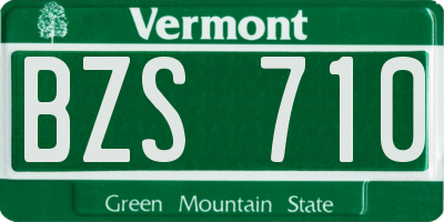 VT license plate BZS710