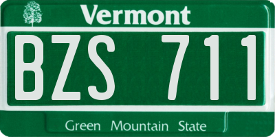 VT license plate BZS711