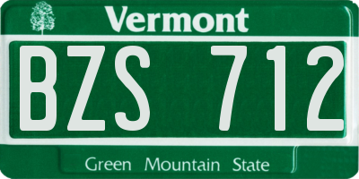 VT license plate BZS712