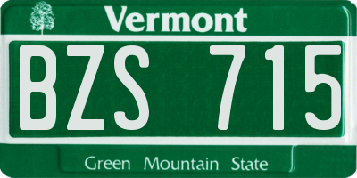 VT license plate BZS715