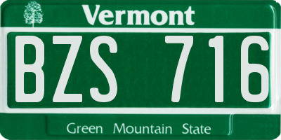 VT license plate BZS716
