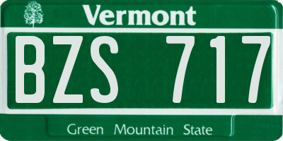 VT license plate BZS717