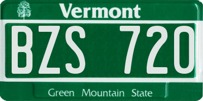 VT license plate BZS720