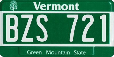 VT license plate BZS721