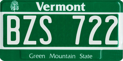 VT license plate BZS722