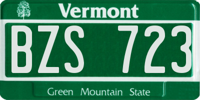 VT license plate BZS723