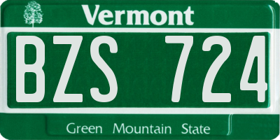 VT license plate BZS724