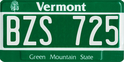VT license plate BZS725